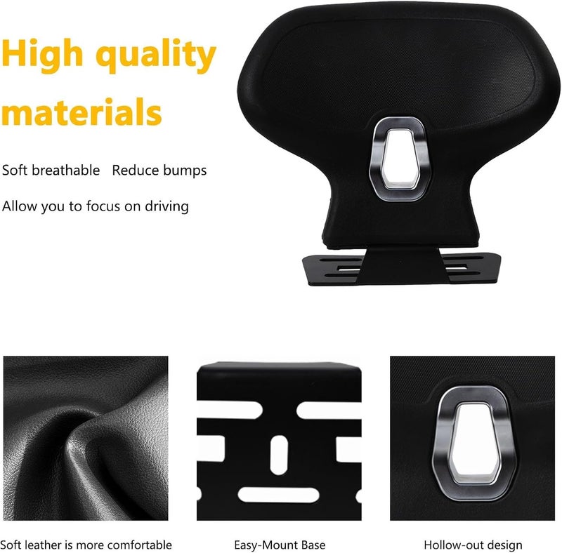 Minho Motorcycle Rear Backrest in Soft PU Foam,Universal Easy-Mount Base,Fits ATV Scooter Cruiser Moped & Bike,C Type - Image 2